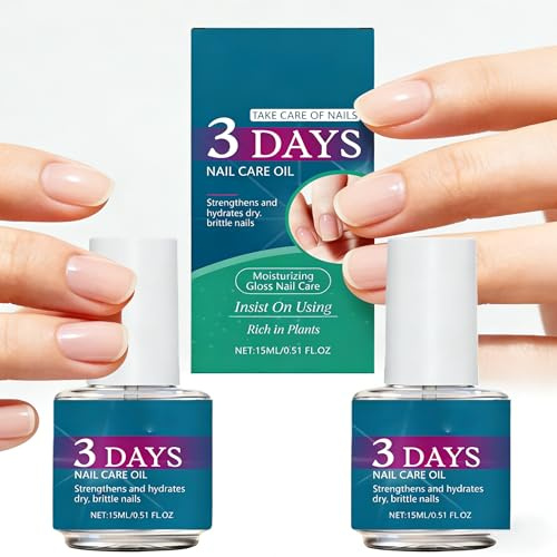3 Days Nail Care,Nail Growth Treatment,Nail Repair for Damaged Nails,Keratin Nail Treatment,Nail Strengthener,Nail Care Oil with Keratin Amino Acid Formula,Daily Strengthening Nourishment,2pc