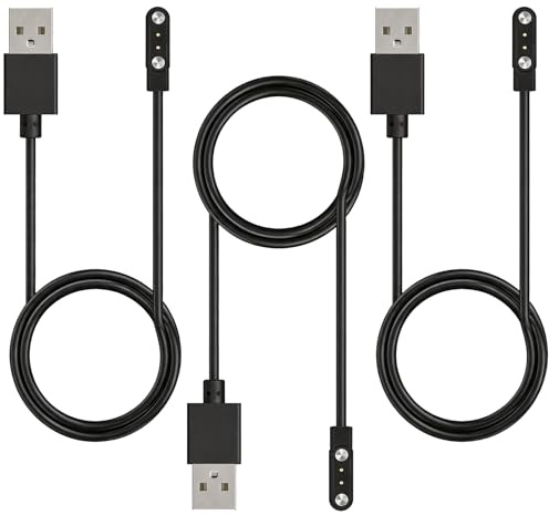 3PCS Chargeur Magnétique pour Montre Connectée, Câble USB 2 Broches Universel, Compatible chargeur Smartwatch, chargeur, chargeur universel, cable Smartwatchet plus Rangement propre et bien rangé