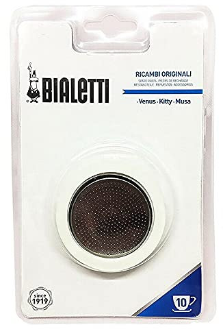 Bialetti Venus, Kitty, Musa Replacement Filter/Gasket, 10 Cup (Pack of 2)