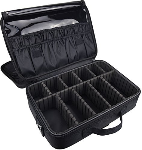 DCCN Beauty Case, Borsa Trucco da Viaggio Portatile Borsa Grande Capacit (M-nero)