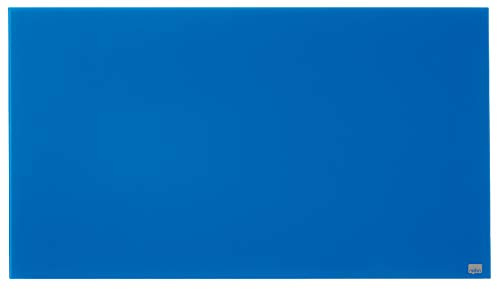 Nobo Glas Magnet-Whiteboard mit herausnehmbarem Stiftehalter, 1000 x 560 mm, InvisaMount Befestigungssystem, Impression Pro, Blau, 1905188