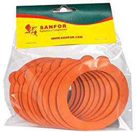 Sanfor Recambio Juntas Goma para Tarro Cristal | 10 Unidades | Caucho | Naranja | Talla £nica | 8,8 x 0,8 x 0,1 cm