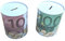 2er Set XL Spardose Euro Blechdose Metall Spardose 22 cm x 15 cm Sparschwein Geburtstag