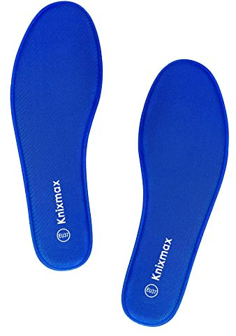 Knixmax Memory Schaum Einlegesohlen für Herren - Weich Einlagen Komfort Schuheinlagen für Sport, Freizeit und Beruf - für Sneaker, Wanderschuhe, Arbeitsschuhe - Männer Marineblau 44 EU
