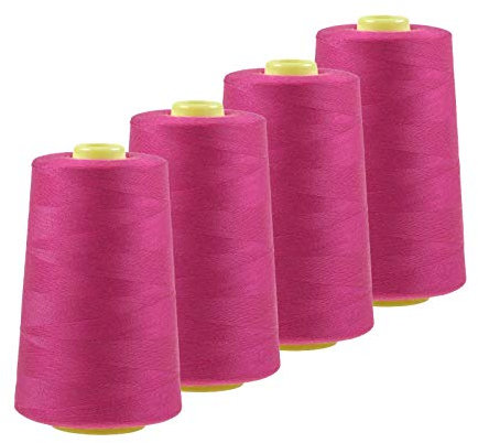 4 x 4572m Qualitäts Overlock-Garn Overlock-Nähgarn Oeko-Tex Farben 541 bis 580, Farbe:A560 magenta