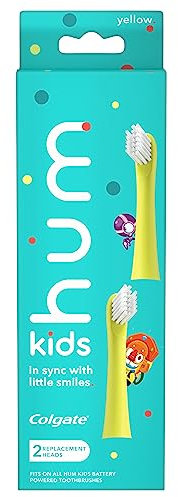 Colgate Hum Kids Toothbrush Refill Heads, Yellow, 2 Pack