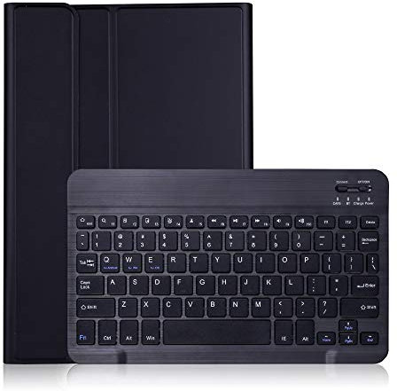 BlinkCat Funda Teclado para Galaxy Tab A 10.1 Pulgadas 2016 (SM-T580 / T585), PU Estuche con Magnético Teclado Bluetooth Inalámbrico Removible - Negro