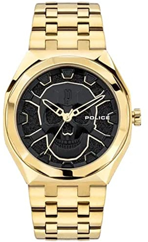 Police Herrenuhr Kediri Gold mit Edelstahlarmband, Analog, Quarz, 5 Bar, PEWJG2110703