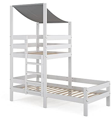 VitaliSpa Hausbett Tom, Bett aus Holz, Weiß, 90x200 cm