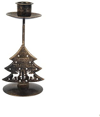 Kerzenständer Kerzenhalter Gertenhalter Stabkerzenhalter Retro Weihnachtsschmuck Weihnachten Kreative Kerzenhalter Dekoration Heiligabend Geschenk Eisen Kerzenhalter,D Schwarzer Eisen-Weihnachtsbaum