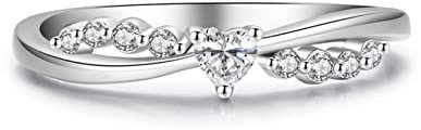ANAZOZ Ring Damen Silber 925, Damen Ehering Zirkonia Verdreht Damen Silberring Gr.54 (17.2)