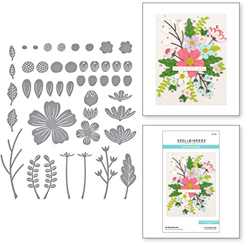 Spellbinders S5-502 Blooms Be Bold Kollektion Geätzte Stanzschablone, Metall, bronze