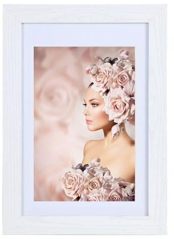 IDEAL TREND Bilderrahmen Holz Rahmen Plexi Acryl Collage Wanddeko Poster quadratisch S215: Farbe: Weiß | Format: 50x50