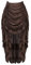 Rock Damen Steampunk Übergrößen Spitze Asymmetrische High Low Vintage Pirat Röcke Mittelalter Kleidung Burleske Braun L