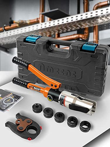 AMZCNC Pinza a pressa idraulica professionale con ganasce a pressione, profilo M 12-15-18-22-28, set di utensili per pressare, per tubi in rame.