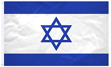 Drapeau Israel - 60x90cm - Tissu Renforcé - Couture Durable - Couleurs Vives - Drapeau Extérieur Intérieur - Oillets Intégrés - Drapeau National