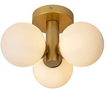 LUCIDE TRUDY - Deckenleuchte Badezimmer - Ø 28 cm - 3xG9 - IP44 - Mattes Gold/Messing
