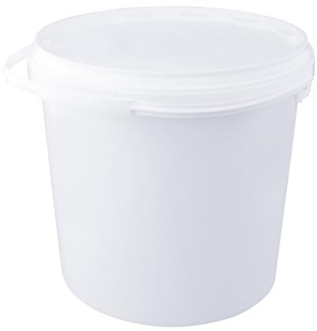 Jerrycanshop - Eimer Mit Deckel 20L - 100% Luft- Und Flüssigkeitsdicht - Lebensmittelecht - Vorratseimer - Plastikeimer Mit Henkel - Leer - Eimer Rund - Frei Von BPA - Weiß