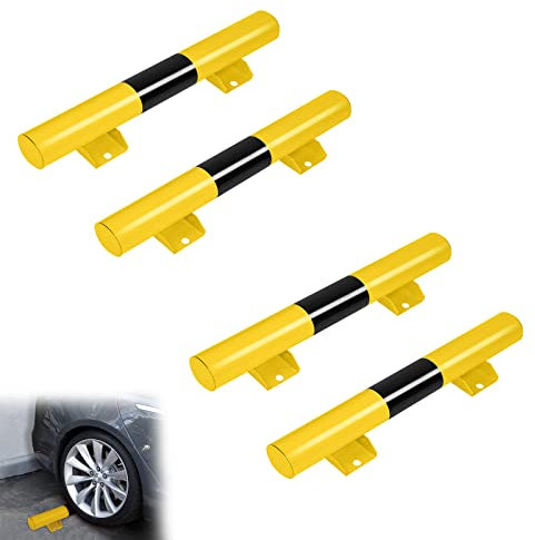 YRHome 4 X Parkplatzsperre Garagenstopper Gummi Radstopper 60x13,5x9,5 cm Parkplatzbegrenzer Anfahrschutz Parkplatzbegrenzung Parkstopper für Garage und Parkplätze