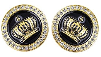 Kleine Krone Emblem Auto Abzeichen Aufkleber Strass Autoaufkleber Autoaufkleber Autozubehör für Auto SUV LKW Motorrad (Gold Schwarz)