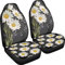 Poceacles Daisy Floral 2 Stück Autositzbezug Fahrzeugsitzschoner Automatte Vordersitze Nur Fahrersitzbezug Vordersitzschoner Pads Schwarz