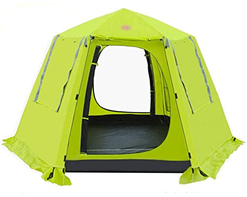 Zelt Hexagon-Zelt, 3-4 Personen Campingzelt, wasserdichtes, faltbares, automatisches Doppelschicht-Camping-Fischen-Vier-Jahreszeiten-Strandzelt tragbar