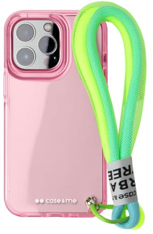 Case&me Coque avec Cordon Urban pour iPhone 11 Pro, Cordon Polyvalent Amovible, Coque Transparente colorée, Coque Fashion, Rose