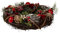 Weihnachtlicher Adventskranz aus Mehreren Materialien rund mit rot/grün/brauner Dekoration für Teelichter Durchmesser 34 cm