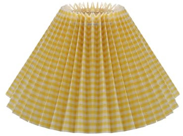 Savagrow Pantalla de tela plisada para lámpara de mesa, color amarillo