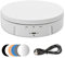 luolety Electric Rotating Turntable for Photography, 360 Degree 10KG Load Motorized Rotating Stand Display for Live Video with 5 Backgrounds for Display Jewelry, Watch (White)