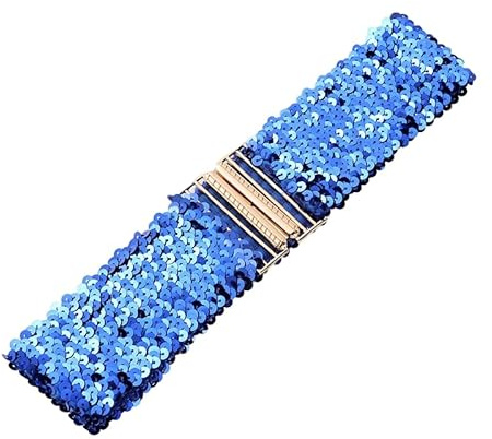 Pailletten Gürtel für Damen - Vintage Glitzer Taillengürtel Mit Paillettenbesatz, Elastisch, Dehnbar, Schnalle Stil - Metallic Kleid Accessoire