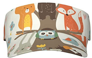 Cappello per Visiera Parasole con Animali della Foresta, per Donna, Uomo, Sport all'Aria Aperta, Tennis, Golf, Visiera Estiva Regolabile
