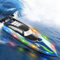 OBEST Ferngesteuerte SpeedBoot RC Boot, Hohegeschwindigkeit RC Wasserdichtes Boot mit LED-Licht, 2,4-GHz-Rennboote für Pools und Seen mit 2 Akku Spielen, Rudern-Spielzeug für Kinder&Erwachsene