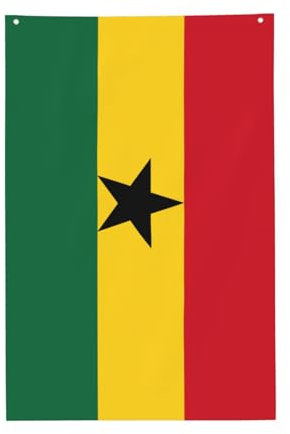 Wurton Flagge von Ghana, Druck, 90 x 60 cm, Gartenflagge, Zuhause, Büro, Terrasse, Veranda, Hof, Rasendekoration
