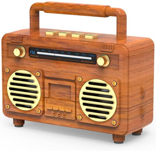 Mini Retro Bluetooth Speaker for Men Women Gift, Wireless Speakers with Stereo Sound, Vintage Decor Style for Desk Accessories, Bedroom, Office,Kitchen, Cute Small Size & Support TF Card,USB