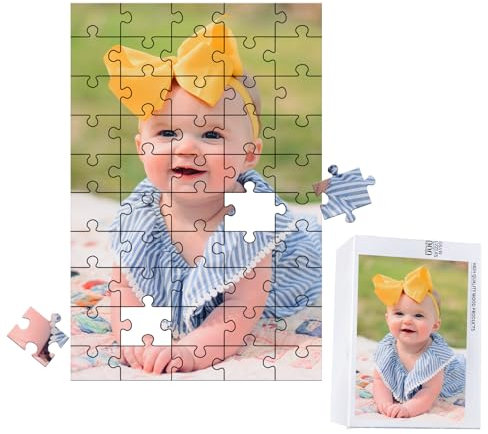 MJARTORIA Personalisiert Puzzle Holz Selbst Gestalten 200 300 500 1000 1500 Teile, Fotopuzzle mit Eigenem Bild Text Namen Geschenk für Erwachsene Jungen Mädchen Kinder