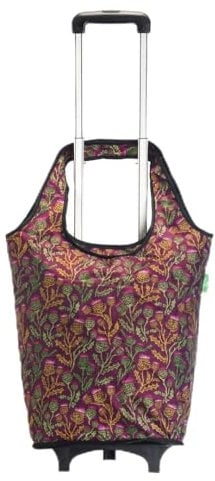 Eco Chic Lightweight Collapsible Shopping Trolley with Detachable Grocery Tote Bag (Thistle Purple)