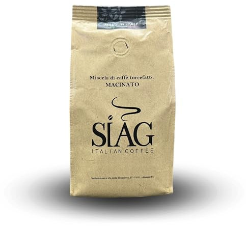 Siag Caffè - 500gr Caffè Macinato Per Moka e Macchina Espresso, Caffe Macinato e Tostato Fresco, Vero Caffè Napoletano, Miscela OroNero, Gusto Intenso