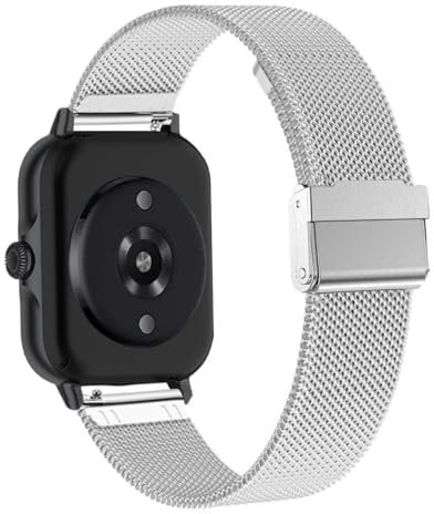 CUNUJIX Ersatz für Amazfit GTR Mini/GTS 4 Mini/GTS 4/GTS 3/GTS 2e/GTS 2/GTS Armband, Metall Masche Edelstahl Uhrenarmband Ersatzband für Amazfit Bip/Bip U Pro/Bip 3 Pro Herren Damen