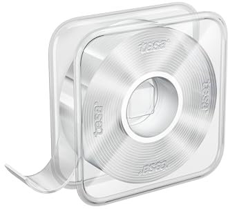 tesa Universal Nano Tape - transparentes, doppelseitiges Klebeband - leicht wiederablösbar und wiederverwendbar - wetterfest, für In- und Outdoor - 1 Rolle - 3 m x 30 mm
