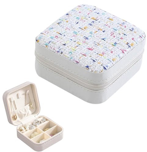 FOSDICK Portagioie da Viaggio, Porta Gioielli per Donne Ragazze, Scatola Portagioie da Viaggio, Portagioielli da Viaggio, Porta Gioielli da Viaggio, Portagioie Donna per Orecchini Anelli Catene