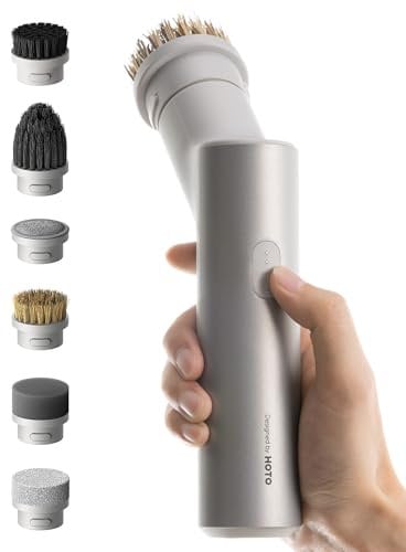HOTO Electric Spin Scrubber, IPX7 Full Body Waterproof Dish Scrubber Brush, Cordless Bathroom Cleaning Brush, Max 22 in-lb, Power Scrubber with 9 Brush Heads for Kitchen, Sink, Bathroom, Shower, Tile