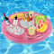 Forbabe Porte-gobelet de piscine, 2 en 1 pour boissons et collations, 8 trous, grande capacité, flottant, pour piscine, fête, plaisir aquatique, plage, fête à thème - Rose