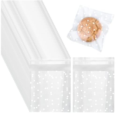 SAIIURV 300 Stück OPP Tütchen 10x10cm Selbstklebend Plastiktüten, Zellophanbeutel Cellophantüten Selbstklebend, Klein Flachbeutel Cellophantüten für Süßigkeiten Geschenk Keks Schmuck (Transparent)