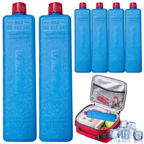 Pesoncarl Ice Packs, 6Pcs 200ML Resuable Long Lasting Freezer Blocks, Portable Cooler Ice Packs Keep Cool for Food Beverage Refrigerator Air Conditioner Fan