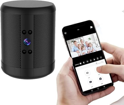 Telecamera antifurto Spia 4K HD - CASSA Bluetooth WiFi con Rilevamento Movimento, Visione Notturna, Microfono, Visione da cellulare IOS/Android APP IWFCam Monitoraggio Casa e Ufficio (Z25)