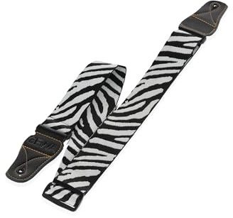 GEWA Gitarrengurt Animal Edition - Stoffgurt Breite 50 mm - weich und bequem - Lederenden mit Ziernaht - Verstellbar 89-147 cm