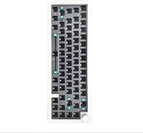 DhnvGCSge Mechanical Keyboard Kit 65% GMK67 Gasket Mount 2.4G Wireless Hot Swappable RGB Backlit Compatible With 5420(GMK67 white)