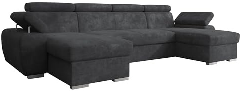 Mirjan24 Ecksofa Kolpoi U, Eckcouch mit verstellbaren Kopfstützen und Armlehnen, Wohnlandschaft, Bettfunktion, U-Form Sofa mit Schlaffunktion und Bettkasten (Margo 227.09)