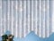 heimtexland Gardinen Jacquard Store mit Kräuselband weiß halb-transparent, Blumen Bordüre gebogt, Vorhang Typ1 - Bogenstore HxB 160x300 cm für Fensterbreiten von 100-130 cm